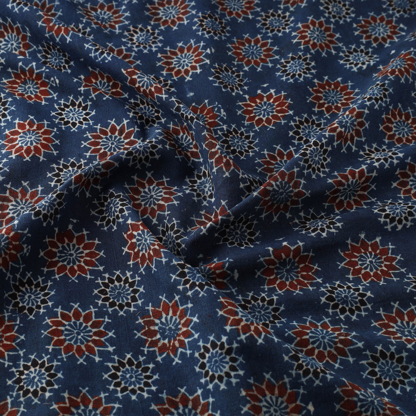 Blue - Pure Cotton Ajrakh Print Fabric 12