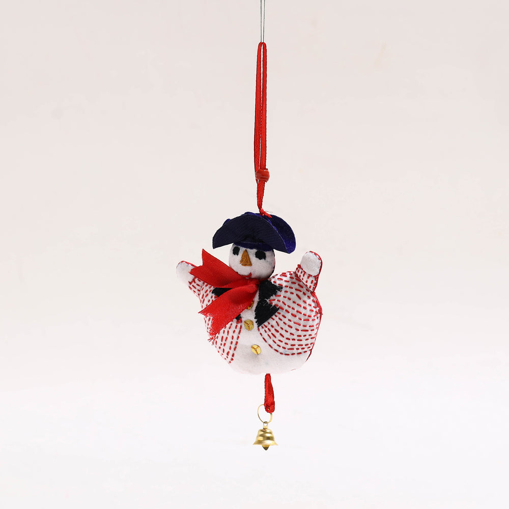 Snowman - Handmade Fabart Christmas Ornament