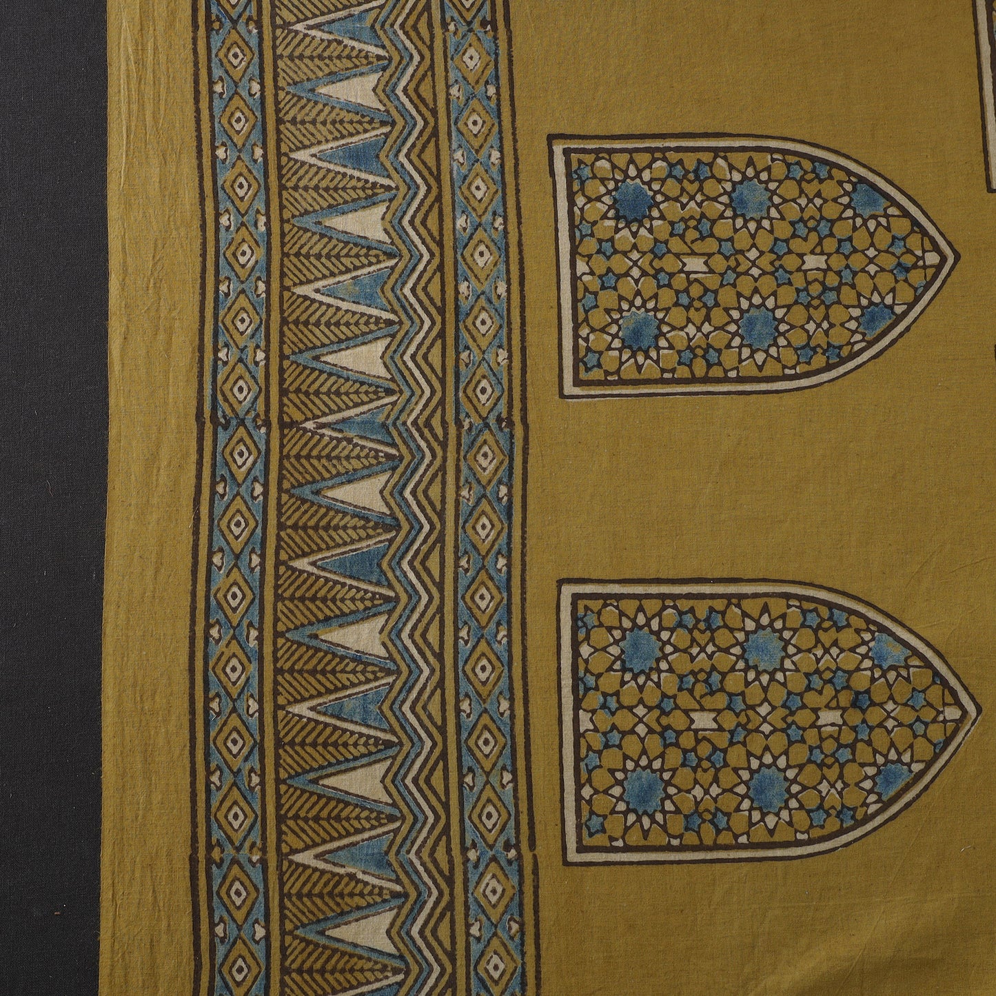 Yellow - Pure Cotton Ajrakh Print Fabric 13