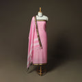 Pink - Dharwad Woven Mercerised Cotton 3pc Unstitched Dress Material Suit Set 42
