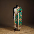 Srikalahasti Pen Work Kalamkari Bangalore Silk Floral Handpainted Dupatta 23