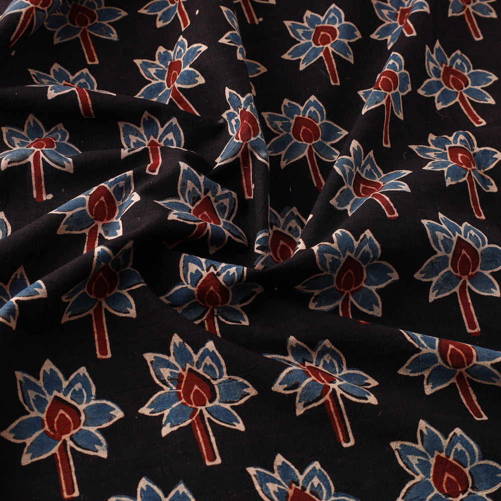 Black - Pure Cotton Ajrakh Print Fabric 14