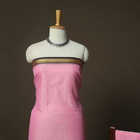 Pink - Dharwad Woven Mercerised Cotton 3pc Unstitched Dress Material Suit Set 42