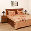 Floral Phulkari Hand Embroidered Double Bedsheet with 2 Pillow Covers Set (108 x 90 in) 04