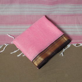 Pink - Dharwad Woven Mercerised Cotton 3pc Unstitched Dress Material Suit Set 42