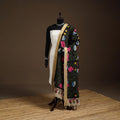 Srikalahasti Pen Work Kalamkari Bangalore Silk Floral Handpainted Dupatta 25
