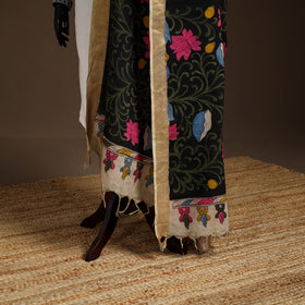 Srikalahasti Pen Work Kalamkari Bangalore Silk Floral Handpainted Dupatta 25