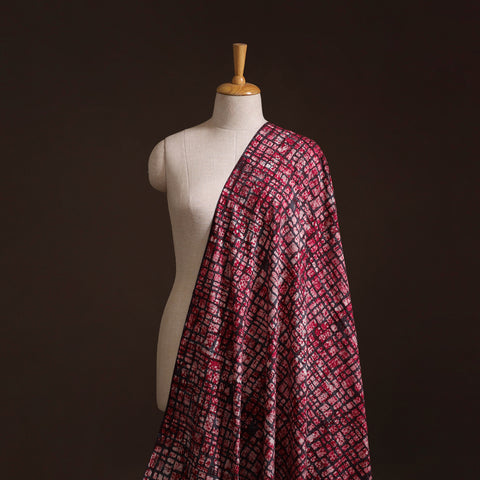 Pink - Kutch Hand Batik Print Pure Cotton Fabric 18