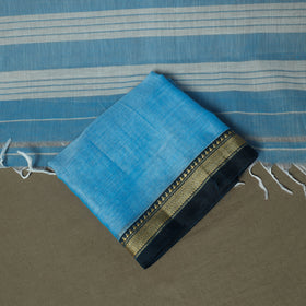 Blue - Dharwad Woven Mercerised Cotton 3pc Unstitched Dress Material Suit Set 44