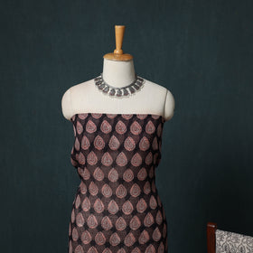 Bagh Hand Block Print Natural Dyed Kota Doria Cotton 3pc Unstitched Dress Material Suit Set 14