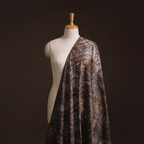 Brown - Kutch Hand Batik Print Pure Cotton Fabric 12