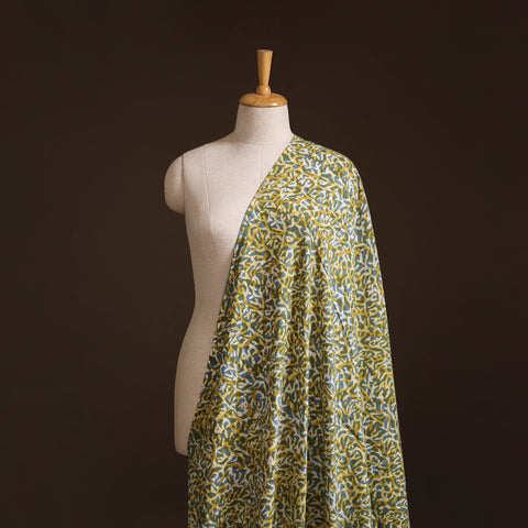 Green - Kutch Hand Batik Print Pure Cotton Fabric 08