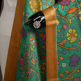 Srikalahasti Pen Work Kalamkari Bangalore Silk Floral Handpainted Dupatta 30
