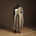 Srikalahasti Pen Work Kalamkari Bangalore Silk Floral Handpainted Dupatta 34