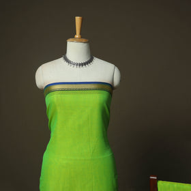 Green - Dharwad Woven Mercerised Cotton 3pc Unstitched Dress Material Suit Set 50