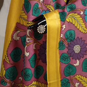 Srikalahasti Pen Work Kalamkari Bangalore Silk Floral Handpainted Dupatta 35