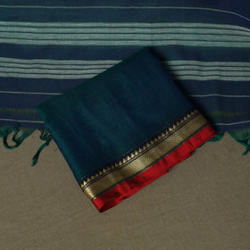 Green - Dharwad Woven Mercerised Cotton 3pc Unstitched Dress Material Suit Set 51