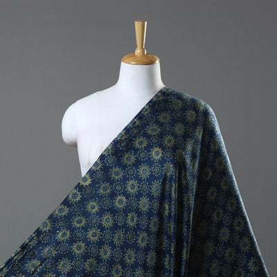 Blue - Modal Silk Ajrakh Print Fabric 15