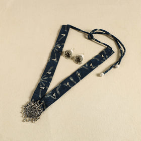 Green - fabart german silver necklace set 21 - handcrafted