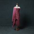 Bagh Hand Block Print Natural Dyed Kota Doria Cotton 3pc Unstitched Dress Material Suit Set 21