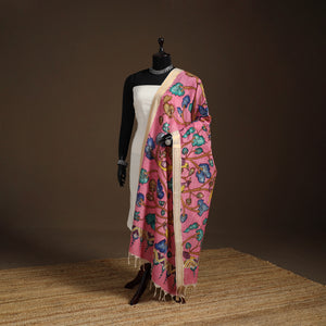 Srikalahasti Pen Work Kalamkari Bangalore Silk Floral Handpainted Dupatta 40