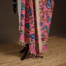 Srikalahasti Pen Work Kalamkari Bangalore Silk Floral Handpainted Dupatta 40