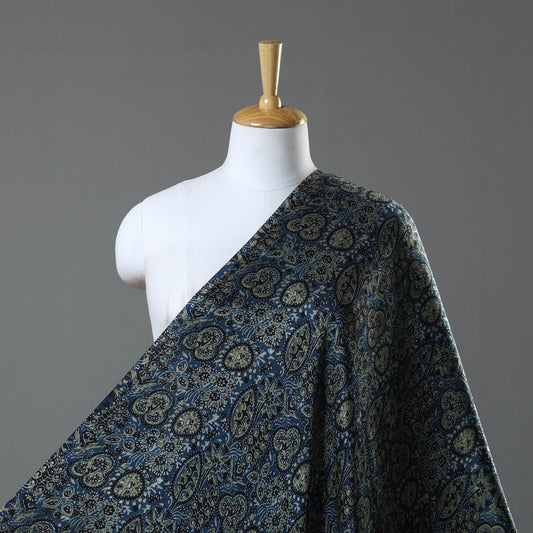 Blue - Modal Silk Ajrakh Print Fabric 08