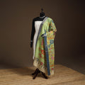 Srikalahasti Pen Work Kalamkari Bangalore Silk Floral Handpainted Dupatta 41