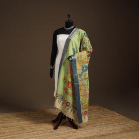 Srikalahasti Pen Work Kalamkari Bangalore Silk Floral Handpainted Dupatta 41