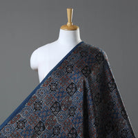 Blue - Modal Silk Ajrakh Print Fabric 05