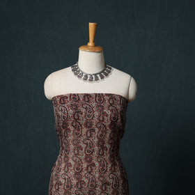 Bagh Hand Block Print Natural Dyed Kota Doria Cotton 3pc Unstitched Dress Material Suit Set 25