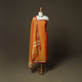 Orange - Dharwad Woven Mercerised Cotton 3pc Unstitched Dress Material Suit Set 57