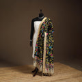 Srikalahasti Pen Work Kalamkari Bangalore Silk Floral Handpainted Dupatta 45