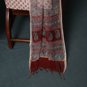 Bagh Hand Block Print Natural Dyed Kota Doria Cotton 3pc Unstitched Dress Material Suit Set 26