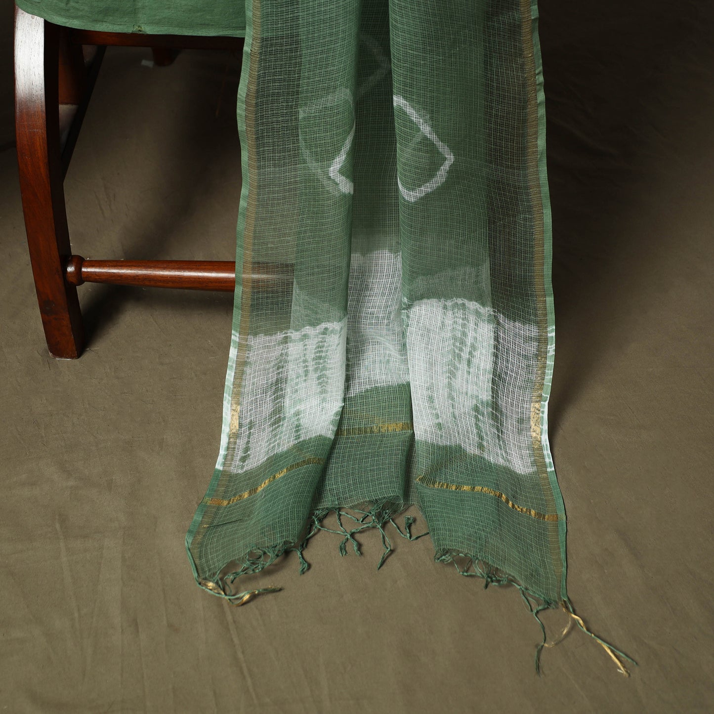 Kota Doria Cotton Shibori Tie-Dye 3pc Unstitched Dress Material 04