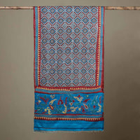 Block Print Handloom Tussar Silk Bengal Kantha Work Stole 43