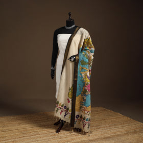 Srikalahasti Pen Work Kalamkari Bangalore Silk Figure Handpainted Dupatta 49