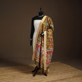Srikalahasti Pen Work Kalamkari Bangalore Silk Figure Handpainted Dupatta 50