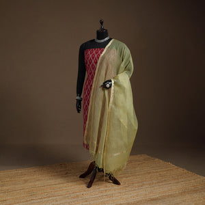 Yellow - Plain Double Shade Cotton Kota Doria Dupatta 01