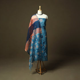 Kota Doria Cotton Shibori Tie-Dye 3pc Unstitched Dress Material 08