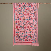 Peach - Handloom Silk Bengal Kantha Work Stole 18