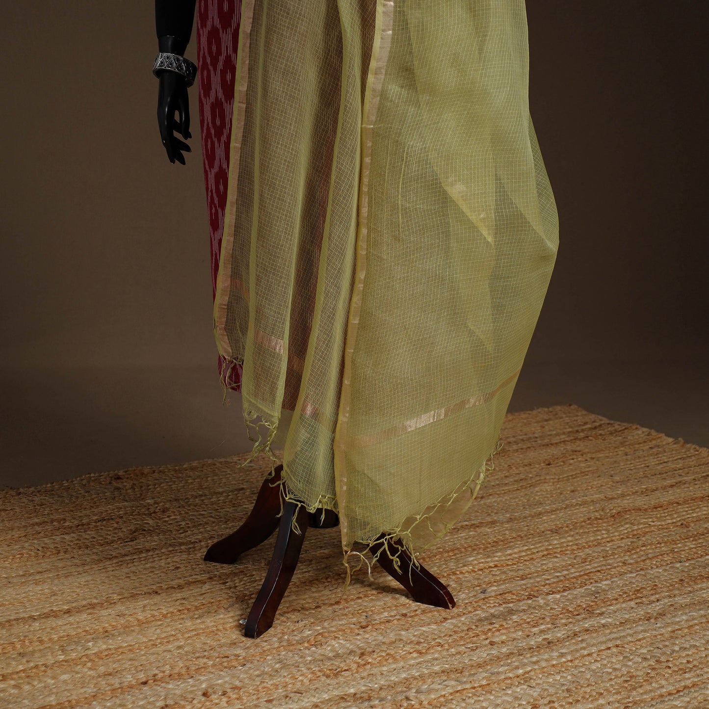 Plain Double Shade Cotton Kota Doria Dupatta 01