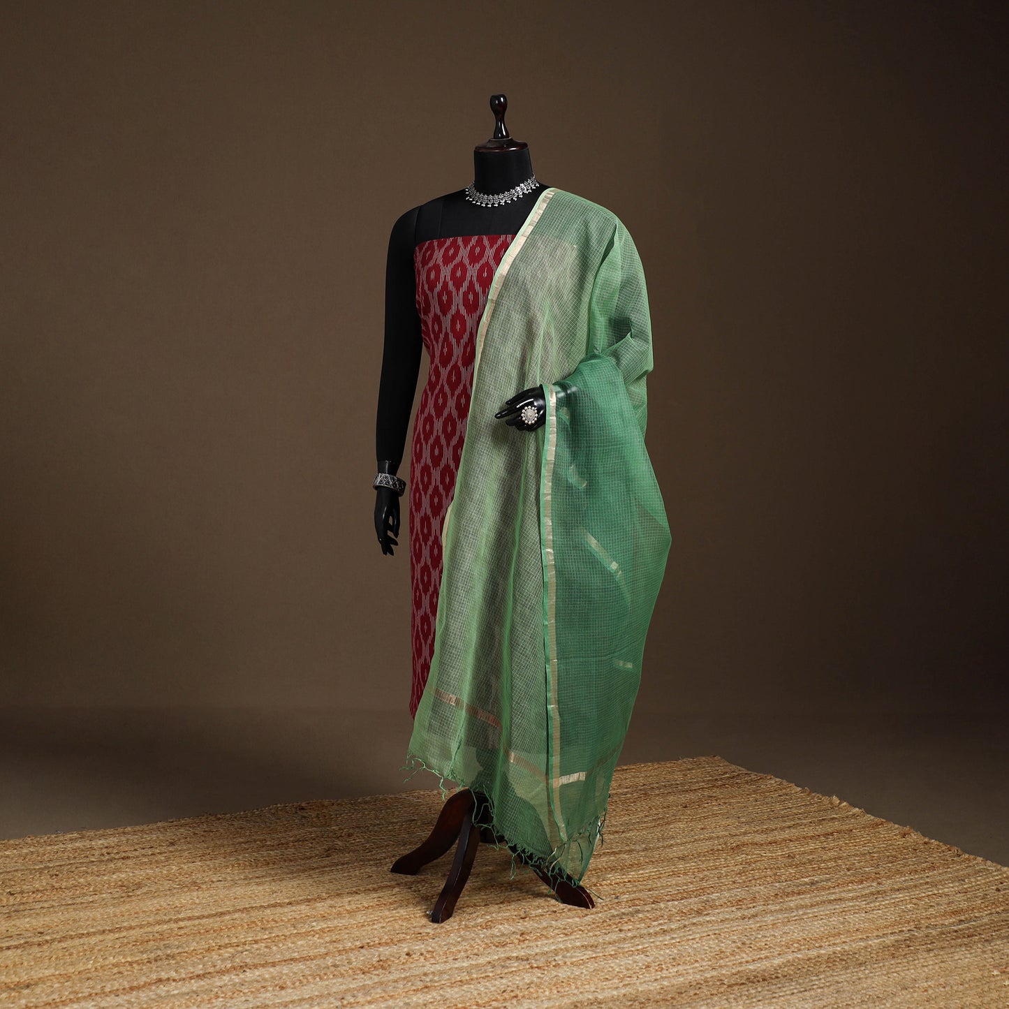 Plain Double Shade Cotton Kota Doria Dupatta 02