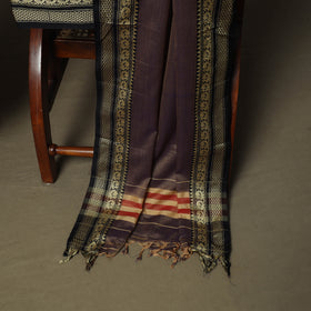 Brown - Dharwad Woven Mercerised Cotton 3pc Unstitched Dress Material Suit Set 62