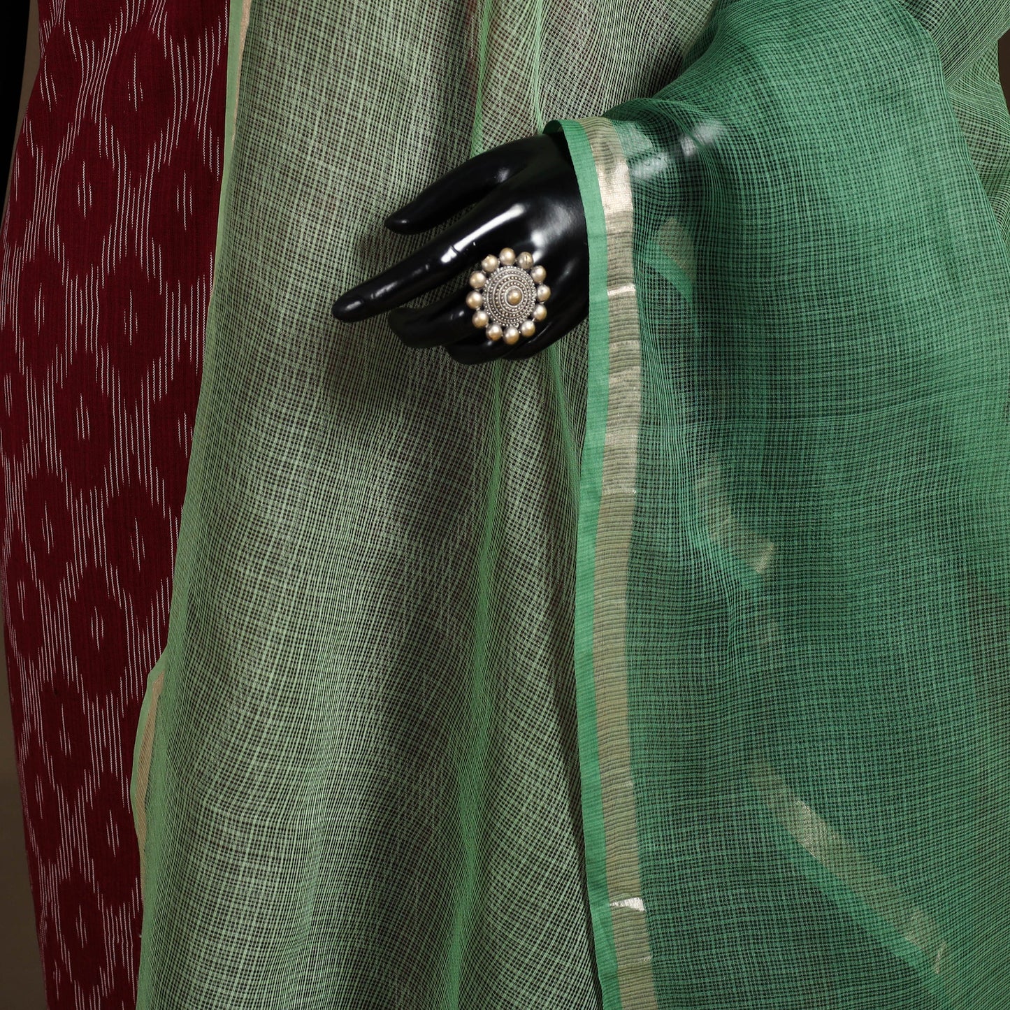 Plain Double Shade Cotton Kota Doria Dupatta 02