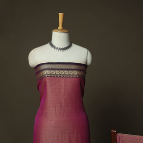 Pink - Dharwad Woven Mercerised Cotton 3pc Unstitched Dress Material Suit Set 63