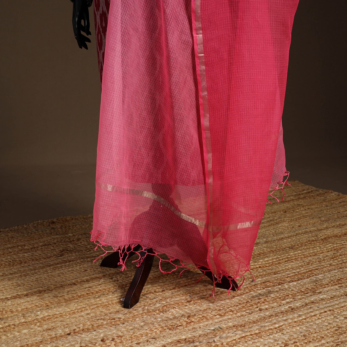 Plain Double Shade Cotton Kota Doria Dupatta 05