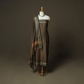 Brown - Dharwad Woven Mercerised Cotton 3pc Unstitched Dress Material Suit Set 64