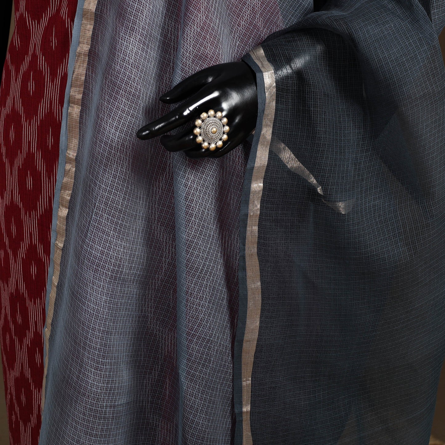 Plain Double Shade Cotton Kota Doria Dupatta 06
