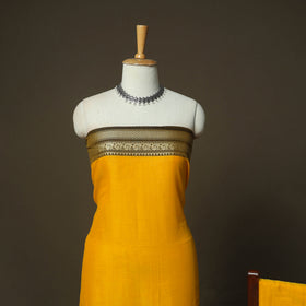 Yellow - Dharwad Woven Mercerised Cotton 3pc Unstitched Dress Material Suit Set 65